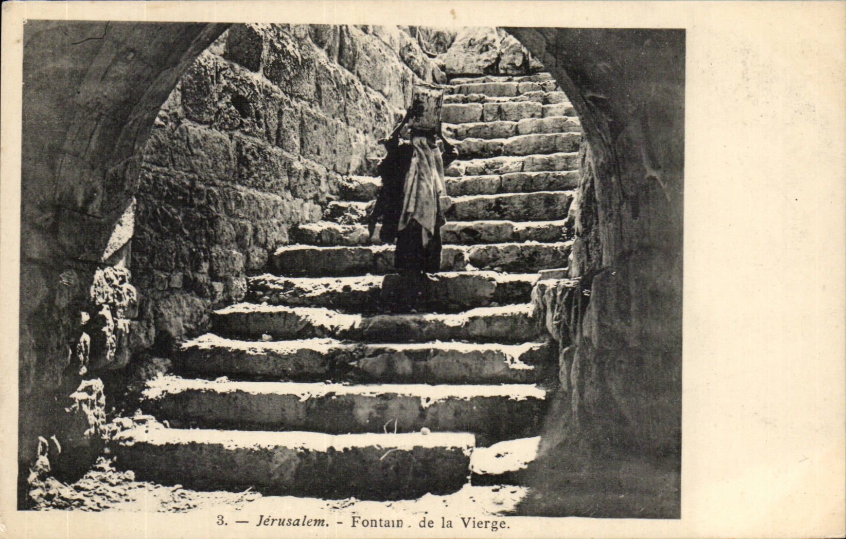 Israel - Jerusalem - Escalier - Fontaine de la Vierge - CPA 