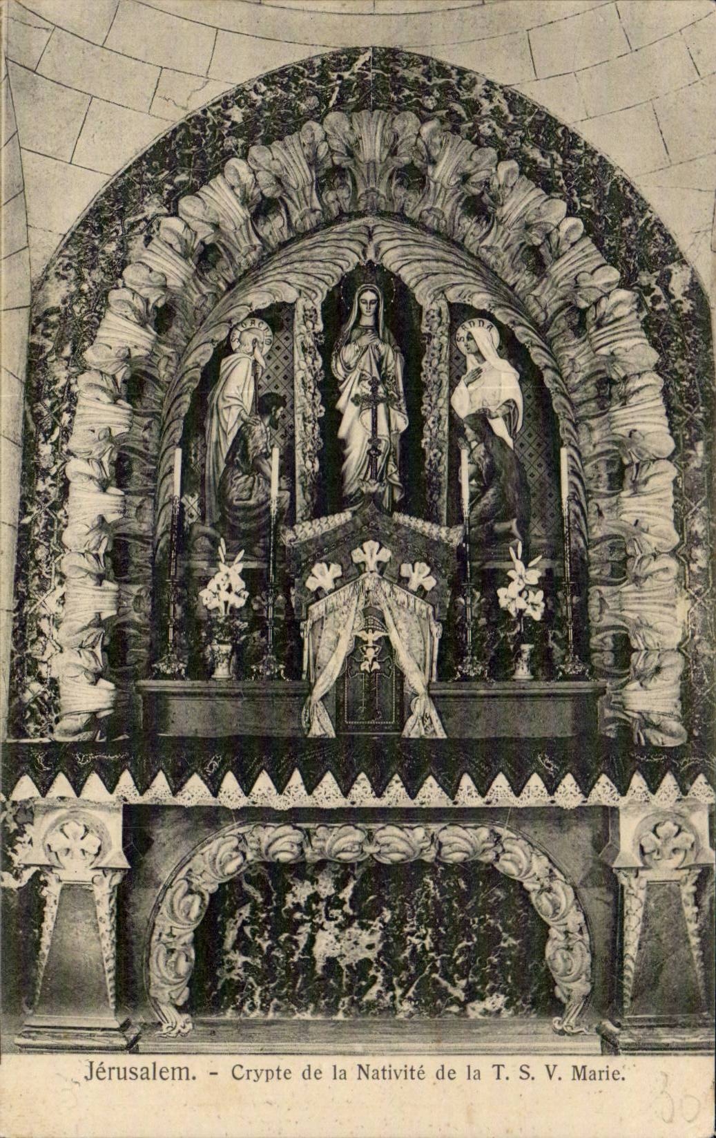 Israel - Jerusalem - Crypte de la Nativite de la T S V Marie CPA 