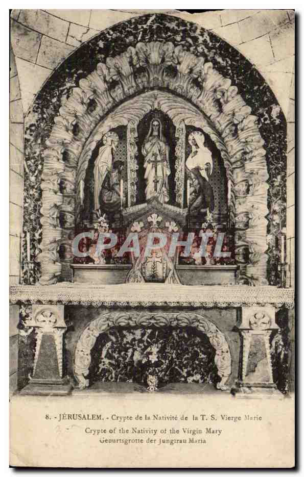 Israel - Jerusalem - Crypte de la Nativite de la T S V Marie CPA 