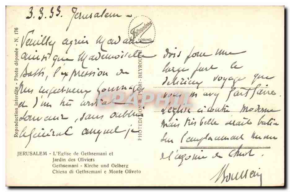 Israel - Jerusalem - Gethsemane Church and the Mount of Olives - CPA  — Verso