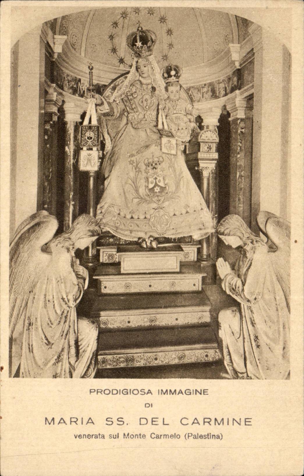 Israel - Maria SS del Carmine - Prodigiosa Immagine - venorata sul Monte Carmelo CPA 