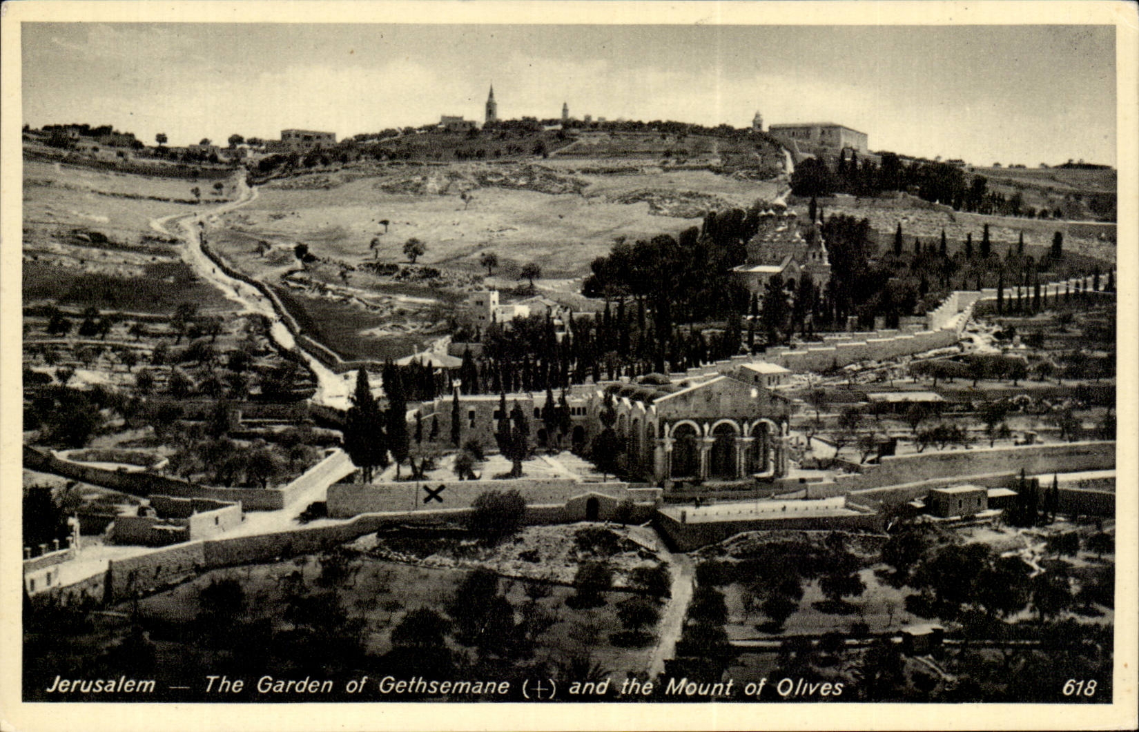 Israel - Jerusalem - The Garden of Gethsemane and the Mount of Olives CPA 