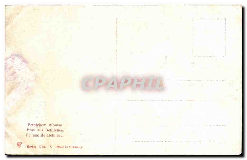 Israel - Bethlehem - Bethleem - Woman - Femme CPA  — Verso