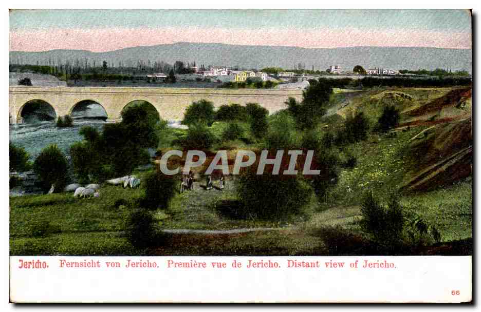 Israel - Jerusalem - Distant view of Jericho - Premiere vue de Jericho CPA 