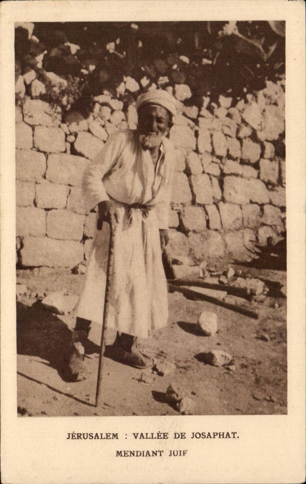 Israel - Jerusalem - Vallee de Josaphat - Mendiant Juif - Judaica - CPA 