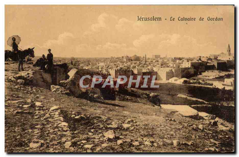 Israel - Jerusalem - Le Calvaire de Gordon - ane - donkey - CPA 