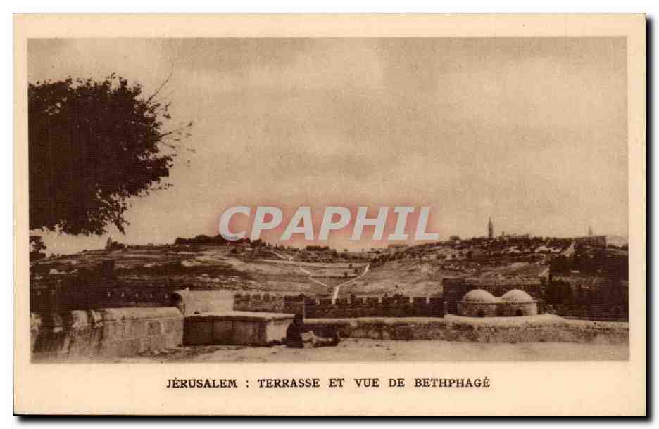 Israel - Jerusalem - Terrasse et vue de Bethphage - CPA 