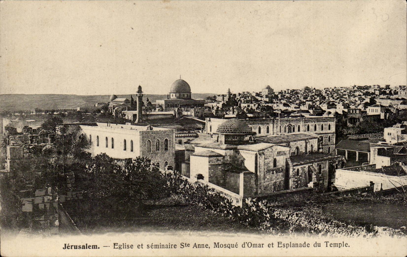 Israel - Jerusalem - Eglise et Seminaire Ste Anne - Mosquee d'Omar et Esplanade - CPA 