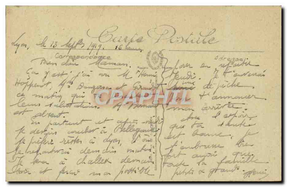 Lyon - Le Parc de la Tete D'Or - CPA  — Verso