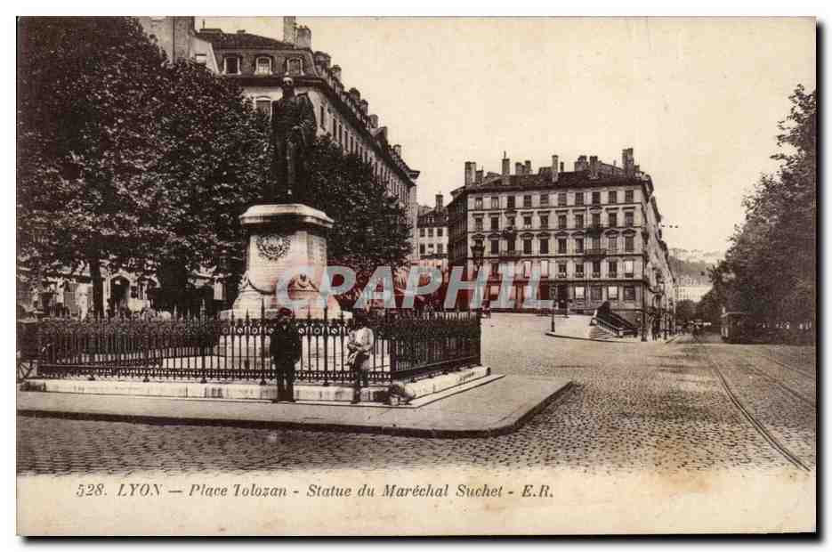 Lyon - Place Tolozan - Statue de Marechal Suchet - CPA 