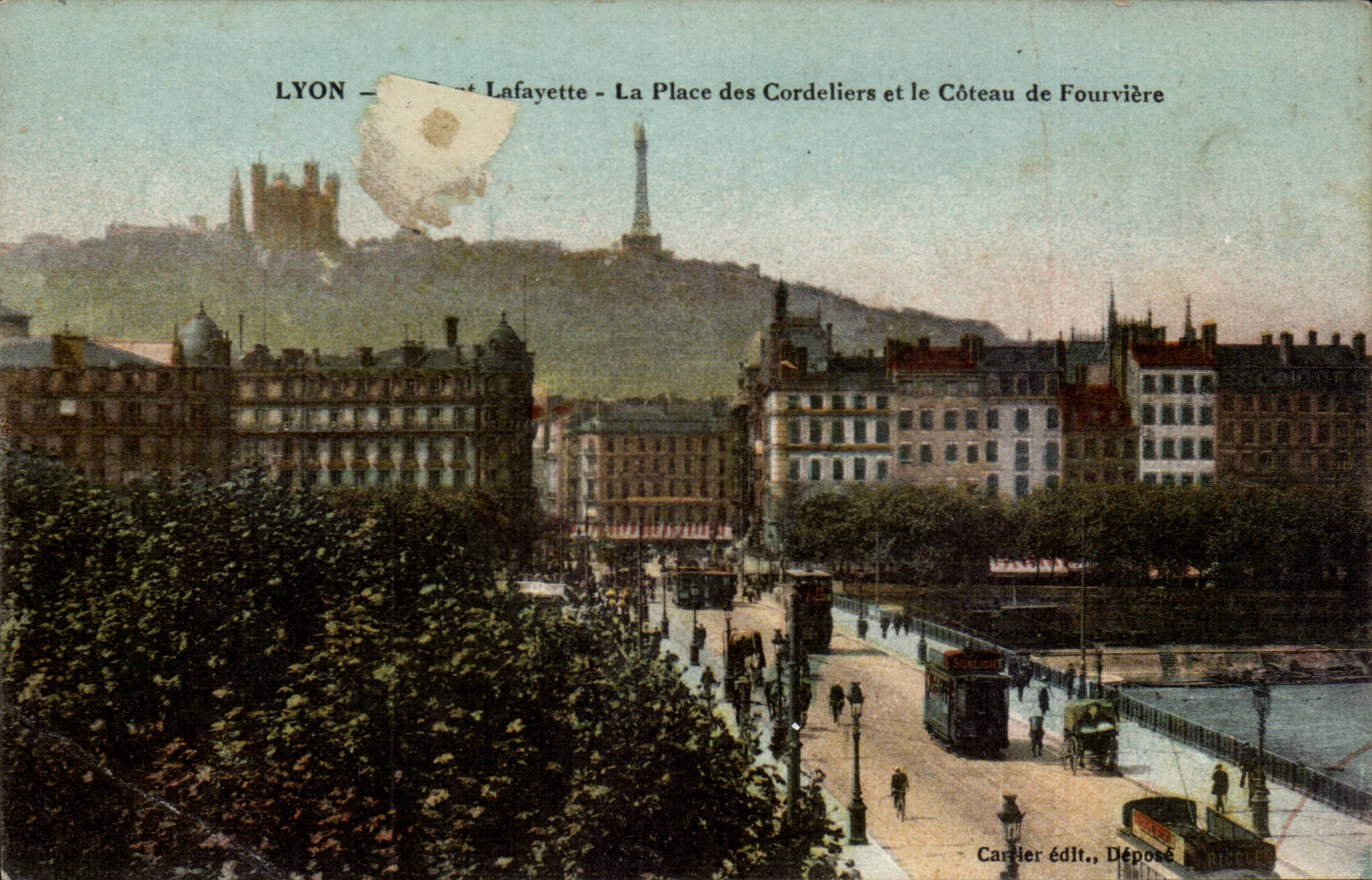 Lyon - La Place des Cordeliers et the Coteau de Fourviere - CPA 