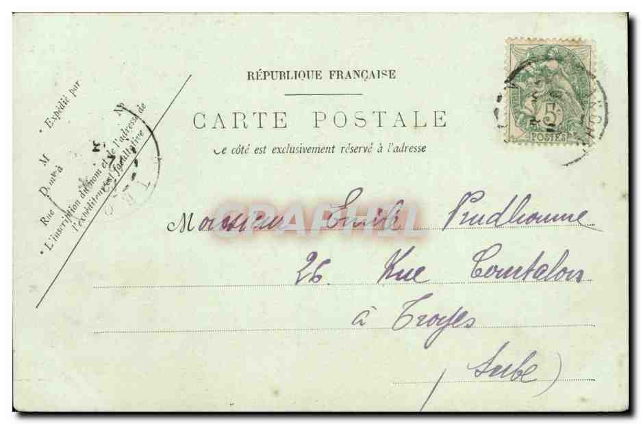 Lyon - Le Palais de Justice le Pont et Fourvieres - bateau - boat 1903 - CPA  — Rückseite