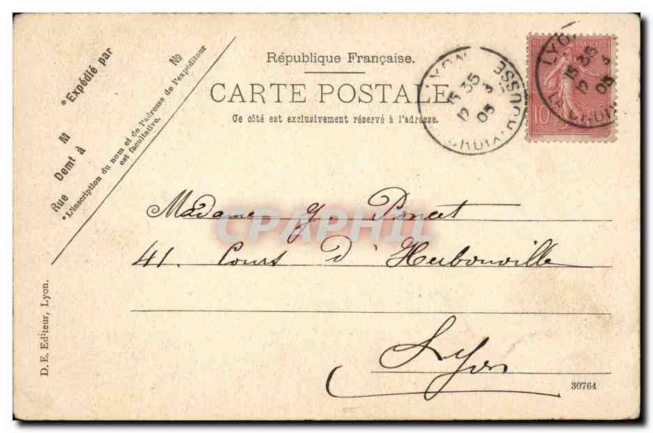 Lyon - Le Reveil Republicain de Lyon - journal - newspaper - CPA  — Rückseite