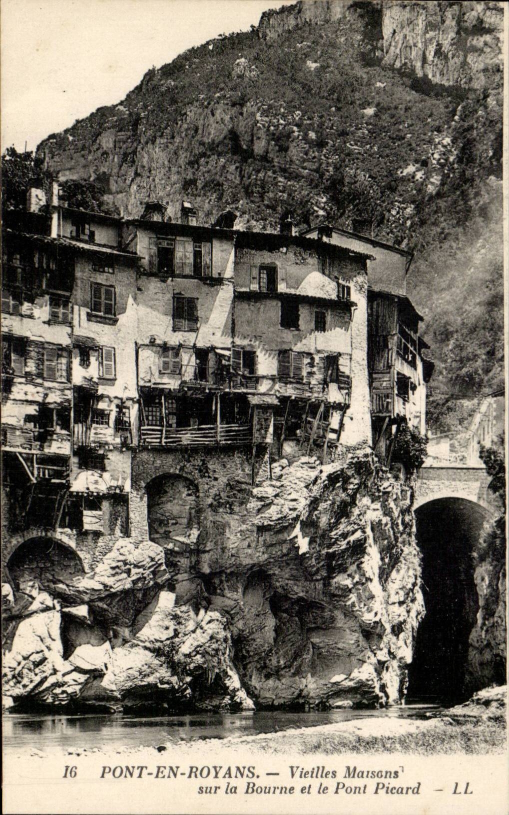 Pont-en-Royans — Old Houses on the Bourne and the Picard Bridge — LL