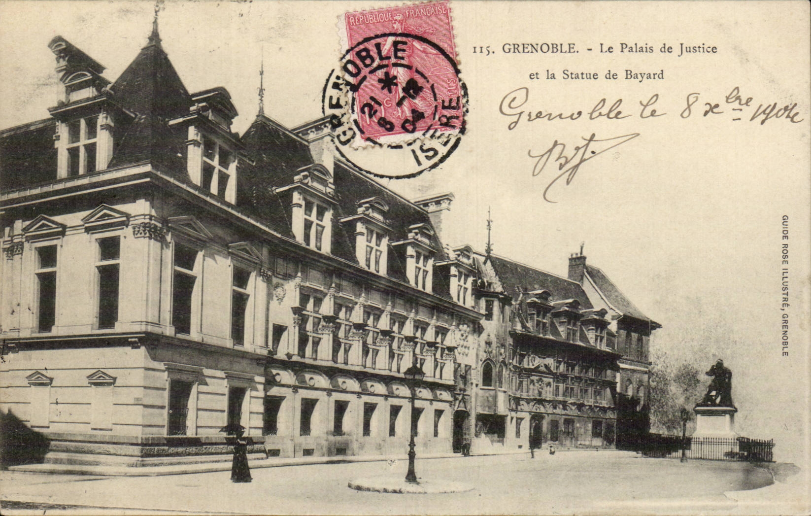 Grenoble - Le Palais de Justice - Statue de Bayard - CPA 