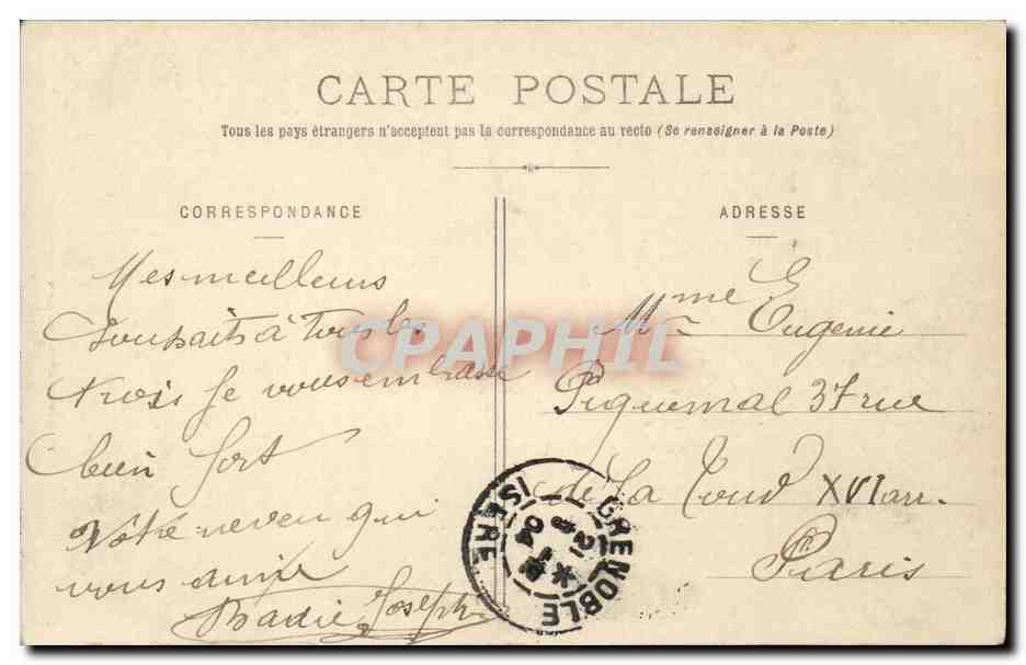 Grenoble - Le Palais de Justice - Statue de Bayard - CPA  — Back