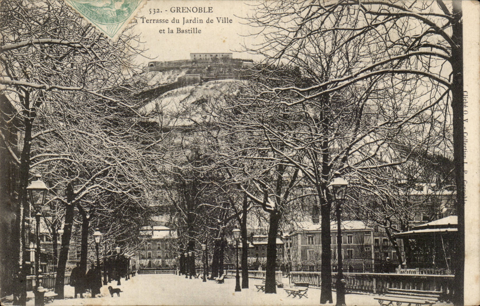 Grenoble — Terrasse du Jardin de Ville et la Bastille — Chirala, V. - Collection L. P. Cremazie