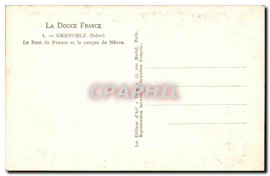 Grenoble - Le Pont de France et le casque de Neron - CPA  — Verso