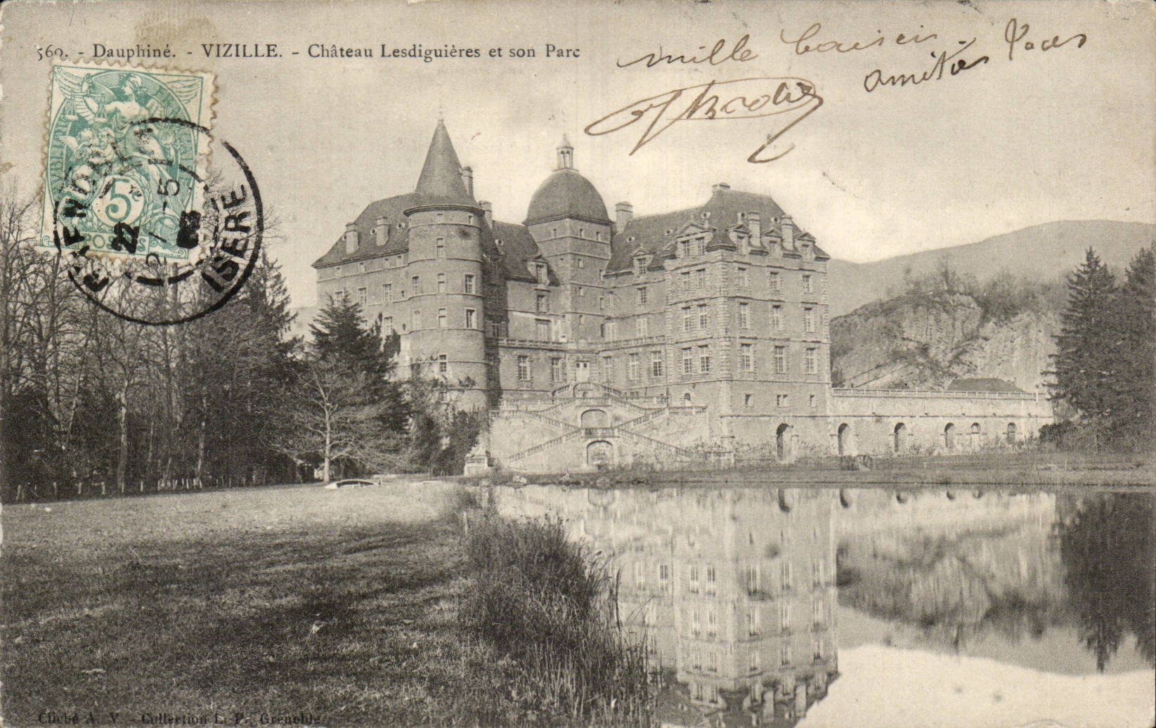 Vizille - Schloss Lesdiguières und sein Park — Dauphiné, Verlag Clotilde A. V. Sammlung L. P. Grenoble, Nr. 360
