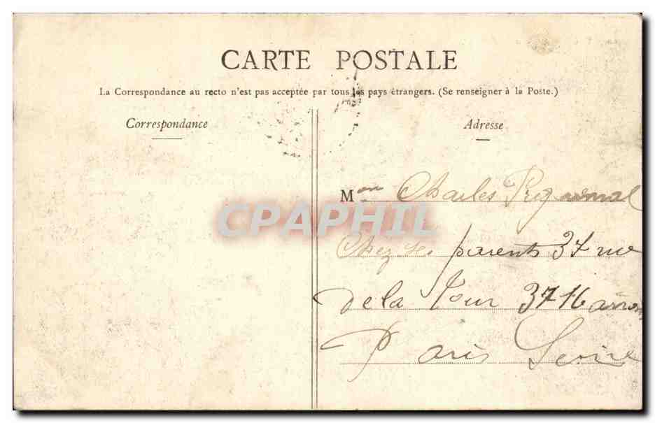 Vizille - Schloss Lesdiguières und sein Park — Dauphiné, Verlag Clotilde A. V. Sammlung L. P. Grenoble, Nr. 360 — Rückseite