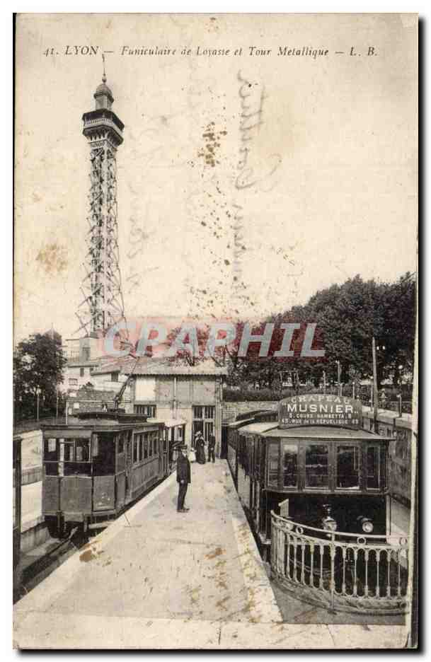 Lyon - Funiculaire de Loyasse et Tour Metallique - CPA 