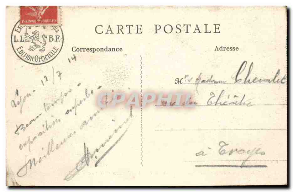 Lyon - Exposition Internationale 1914 - Les Jardins et le Grand Halle - CPA  — Verso