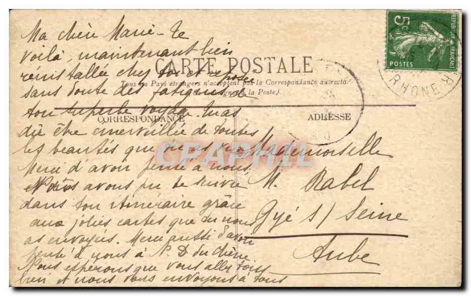 Lyon - Tour Metallique de Fourvieres - avion - airplane - CPA  — Verso