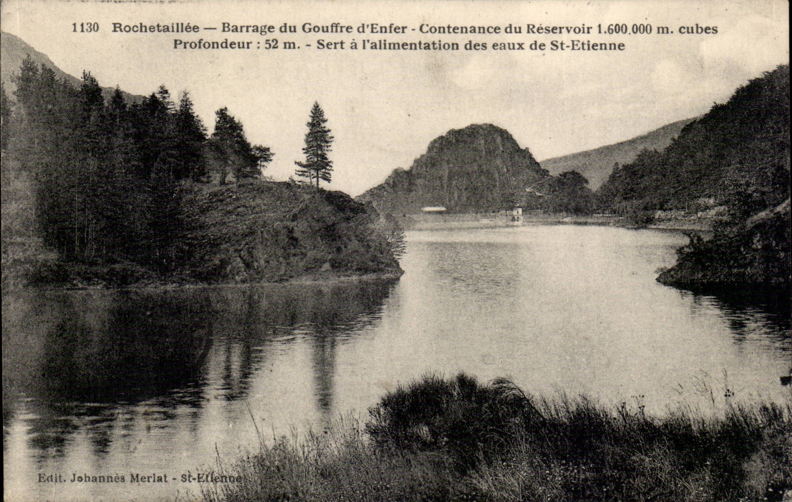 Rochetaillee - Barrage du Gouffre d'Enfer - Contenance du Resevoir 1 600 000 m cubes - CPA 