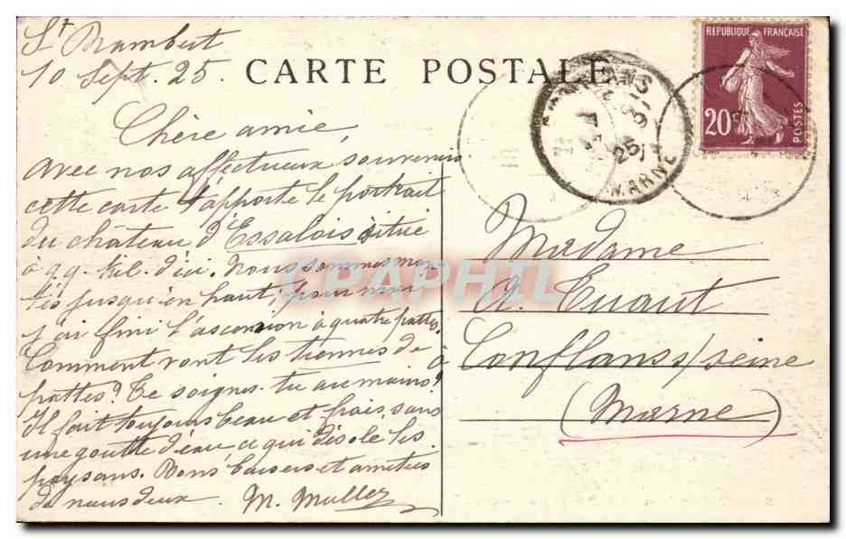 Saint Just sur Loire - Le Chateau d'Essalais - Vue du cote de la Loire - CPA  — Rückseite
