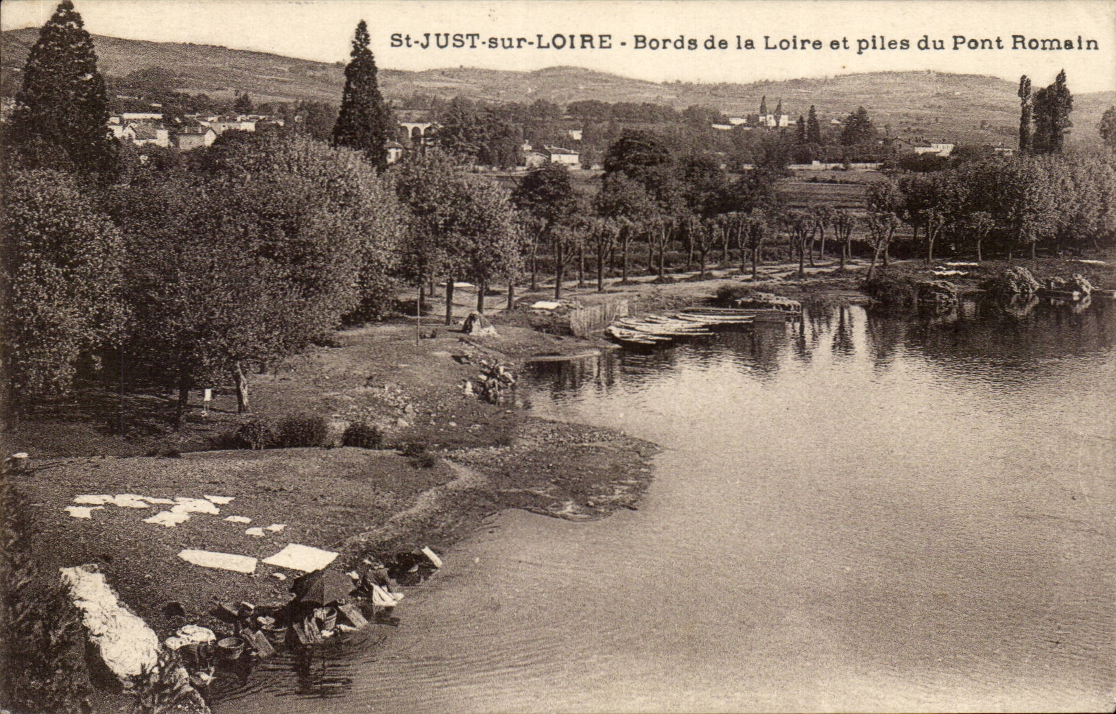 Saint Just sur Loire - Bords de la Loire - et plies du Pont Romain - CPA 