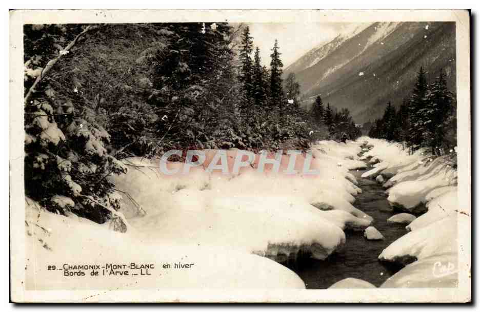 Chamonix - Mont Blanc en Hiver - Bords de L'Arve CPA 