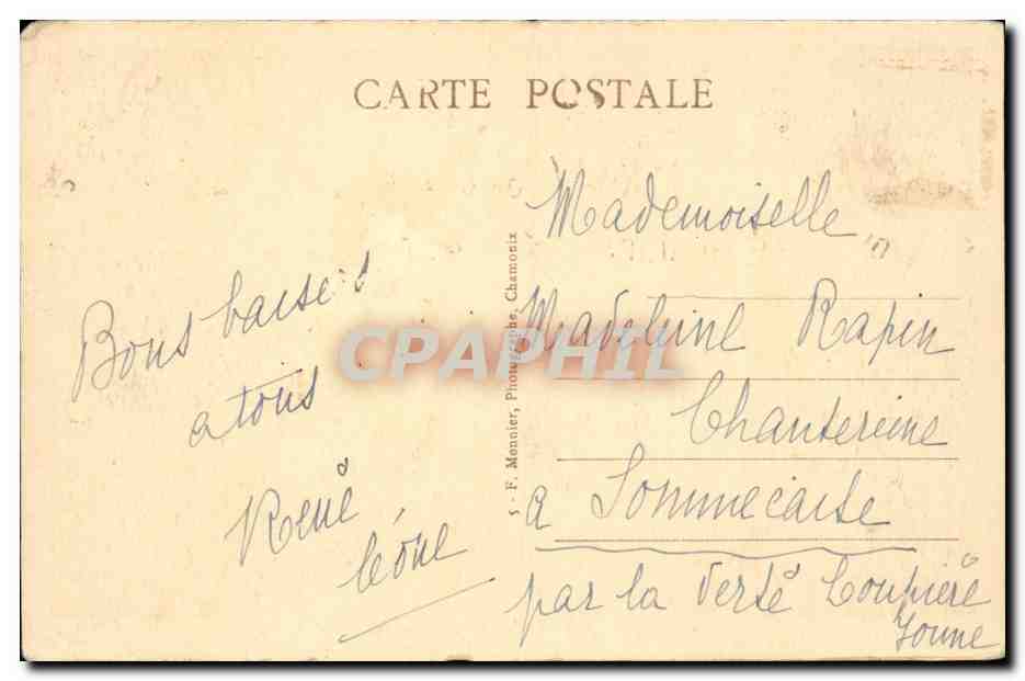 Chamonix - Rue Vallot et le Mont Blanc — Photo Monnier — Back