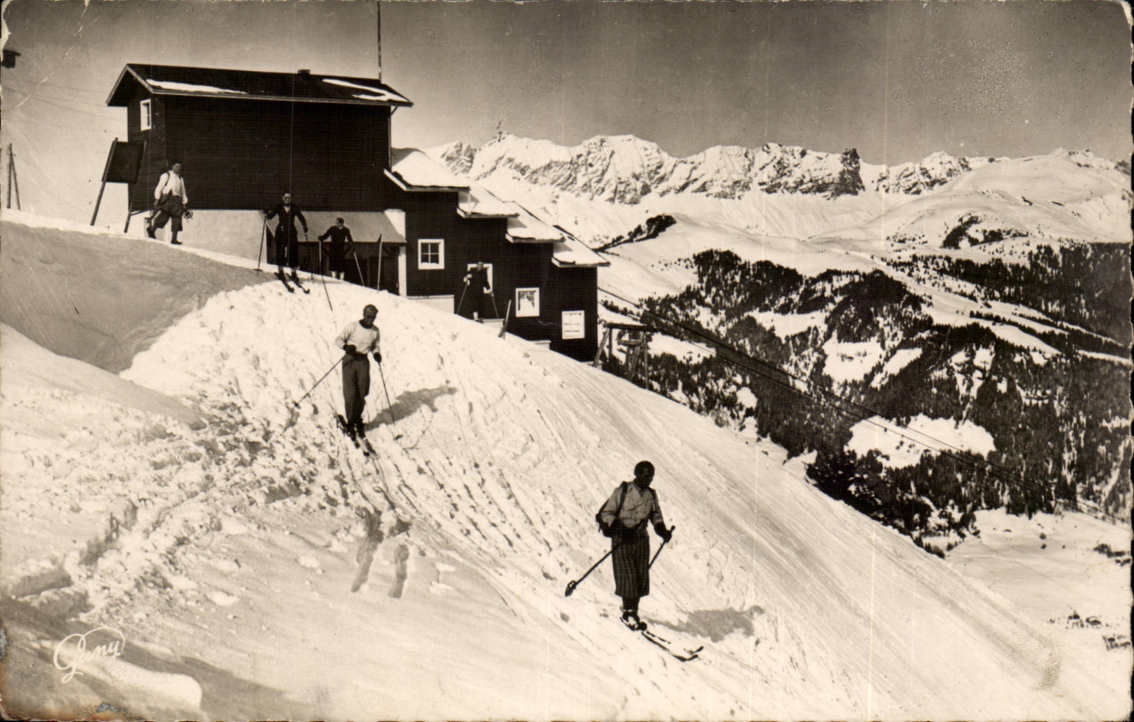 Megève (1113 m.) – Haute-Savoie — Abfahrt der Rochebrune-Pisten (1820 m.) — Gamy