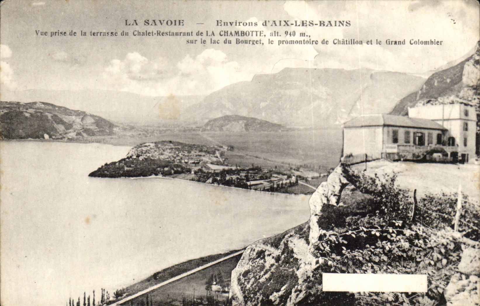 Aix les Bains - Vue prise de la Terrasse du Chalet Restaurant La Chambotte alt 940m - Le Lac du Bourget - CPA 