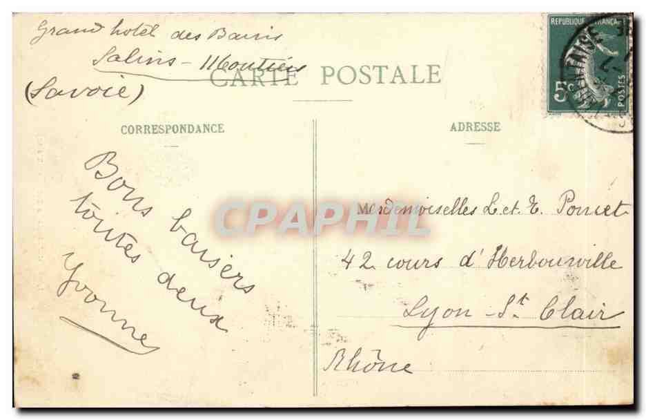Folklore - Costumes de Savoie - Femme CPA  — Verso
