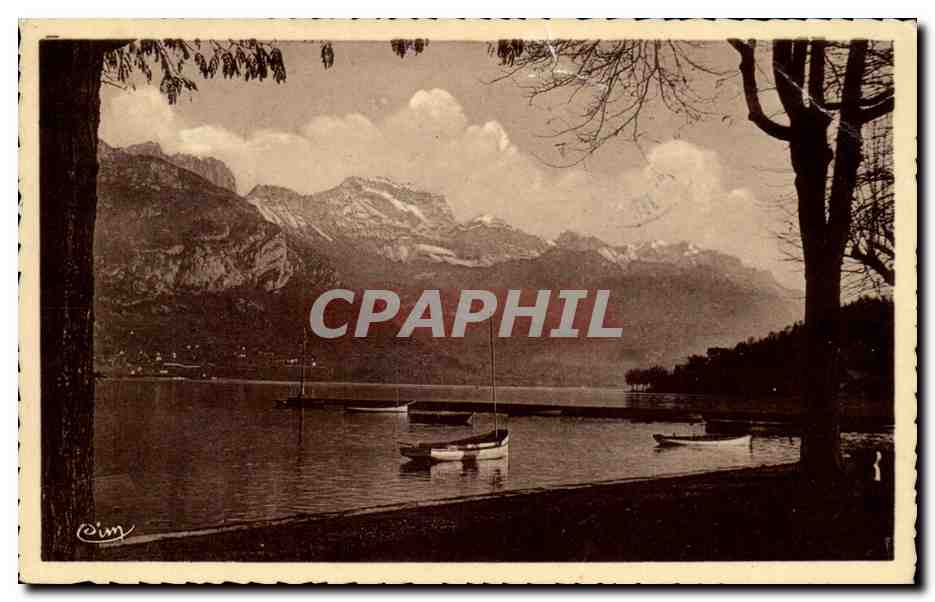 Annecy - La Tournette - boat - bateau - CPA 