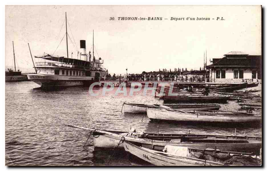Thonon-les-Bains — Départ d'un bateau — P.L. n°30