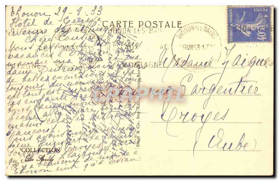 Thonon-les-Bains — Le port et sa jetée — Baupin & Cie, n° 13070 — Reverso