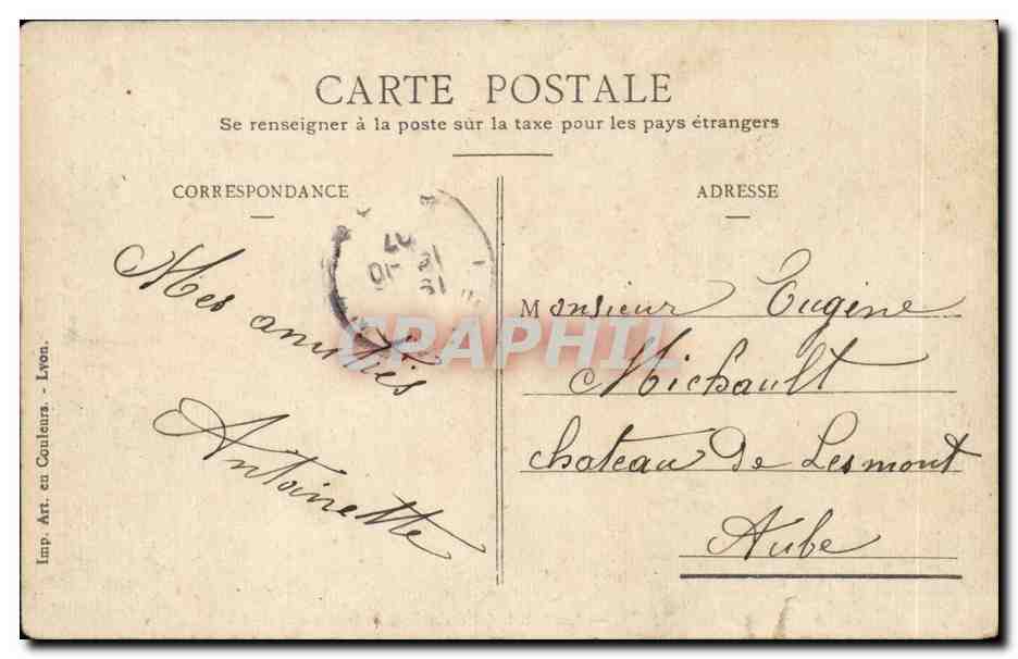 Evian les Bains - Les Bains D'Evian et le Hotel Splendide - bateau - boat - CPA  — Verso