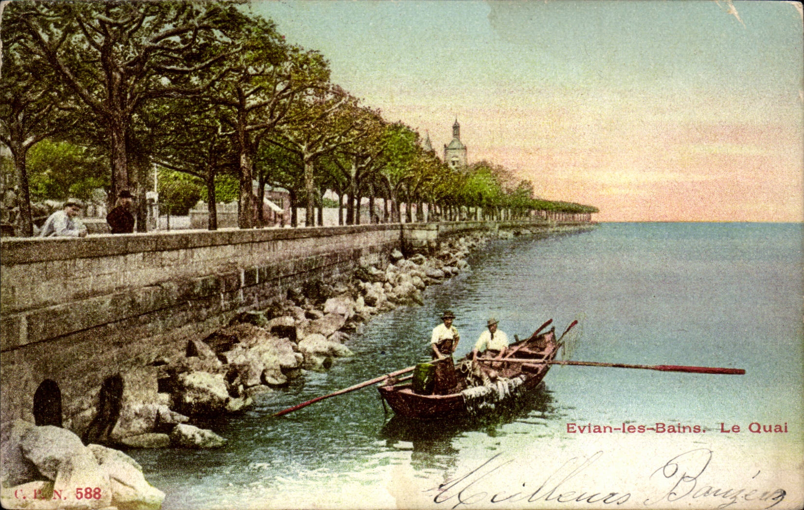 Evian-les-Bains. Le Quai — C. L. N. 588 — Éditeur C. L. N.