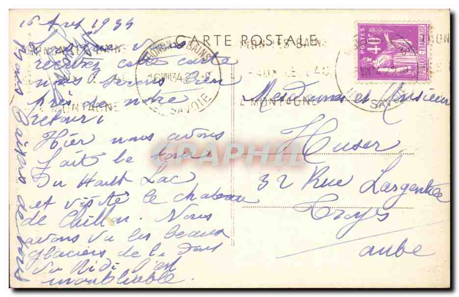 Evian les Bains - Savoy Hotel - CPA  — Verso