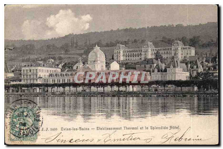Evian les Bains - Etablissement Thermal et Splendide Hotel - CPA 