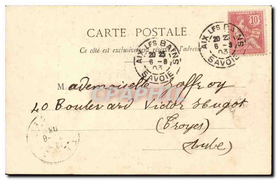 Aix les Bains - Arc Romain et l'Etablissement Thermal - CPA  — Verso