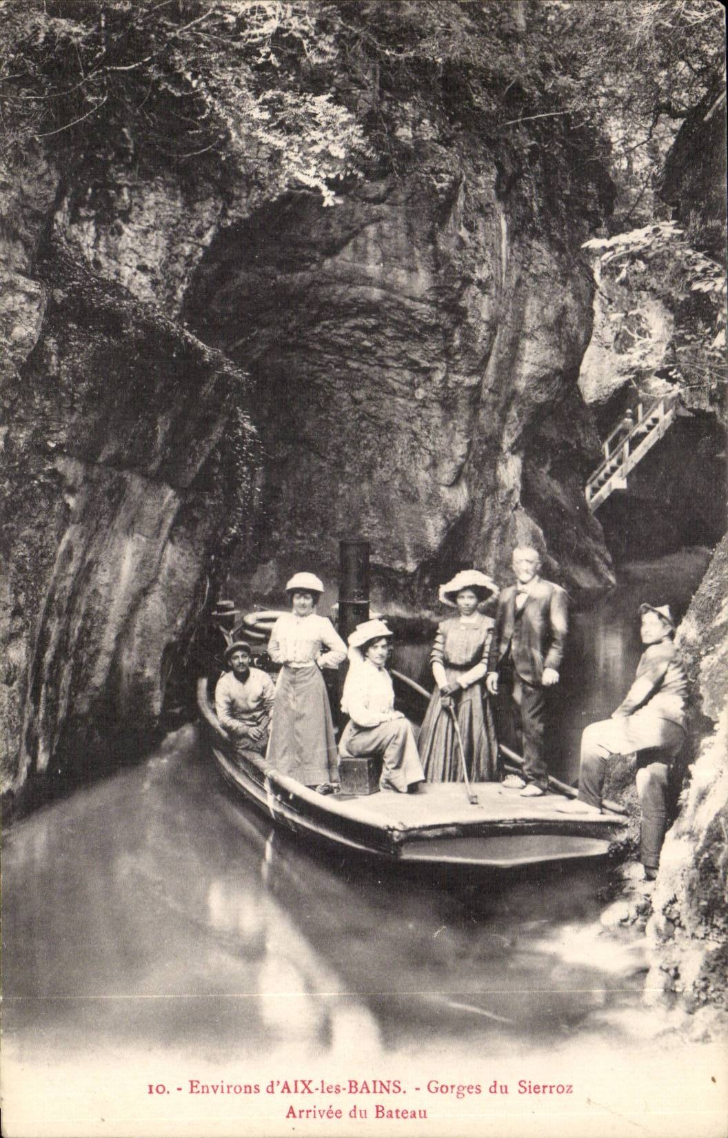 Aix les Bains - Gorges de Sierroz - Arrivee du bateau - Femmes - CPA 