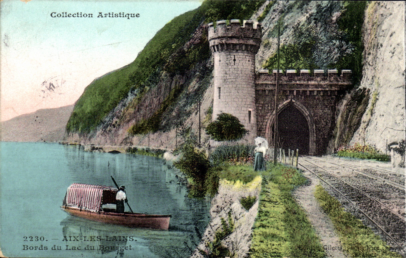 Aix les Bains - Bord du Lac du Bourget - bateau - boat - CPA 