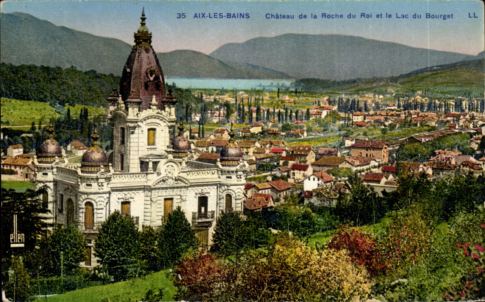 Aix les Bains - Chateau de la Roche du Roi et le Lac du Bourget - CPA 