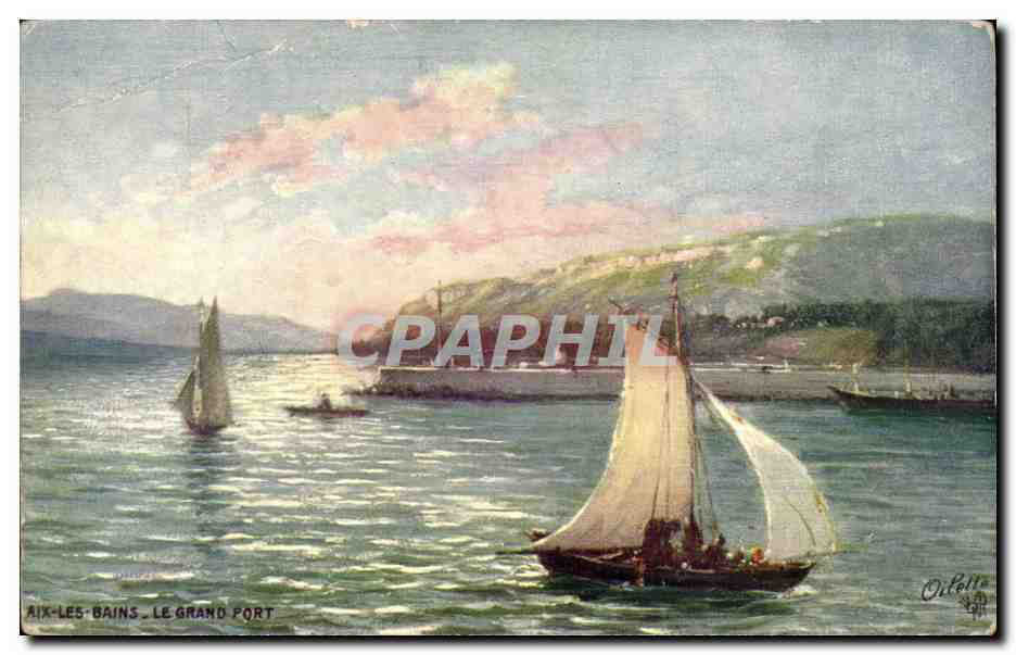 Aix les Bains - Le Grand Port - Voilier - saiboat - bateau - CPA 
