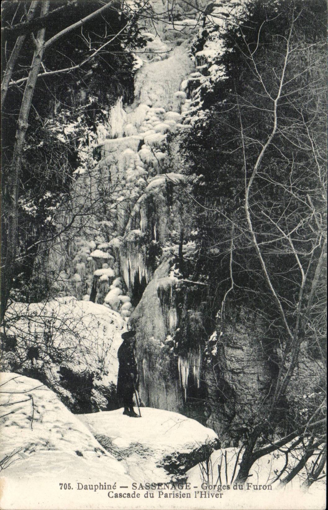 Dauphiné — Sassenage — Gorges du Furon, Cascade du Parisien l'Hiver — éditeur inconnu, n° 705