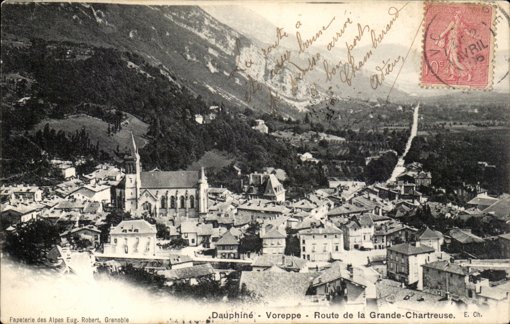 Dauphiné - Voreppe - Route de la Grande-Chartreuse — Papeterie des Alpes Eug. Robert, Grenoble