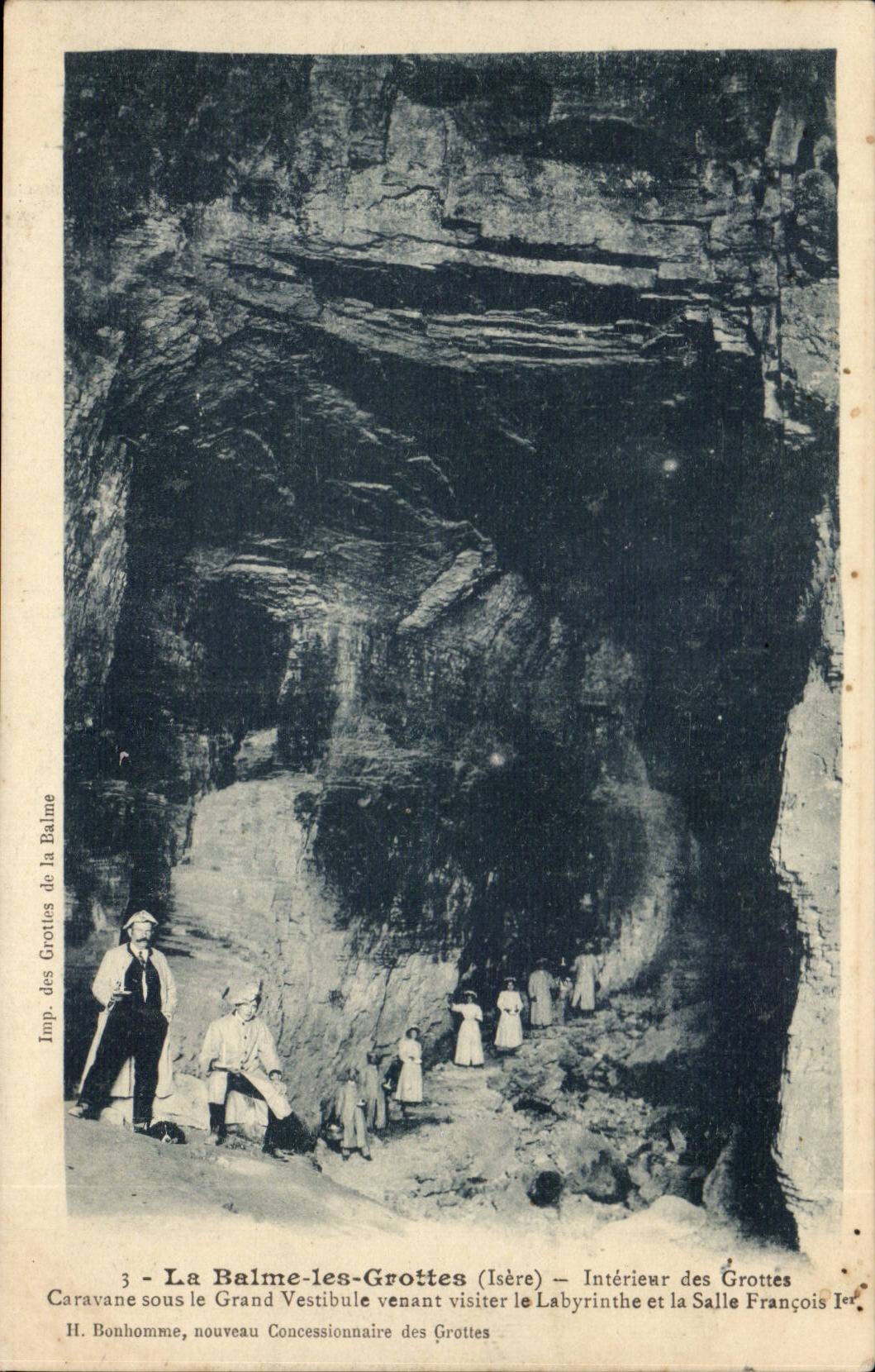 La Balme-les-Grottes (Isère) — Intérieur des Grottes — H. Bonhomme, nouveau concessionnaire